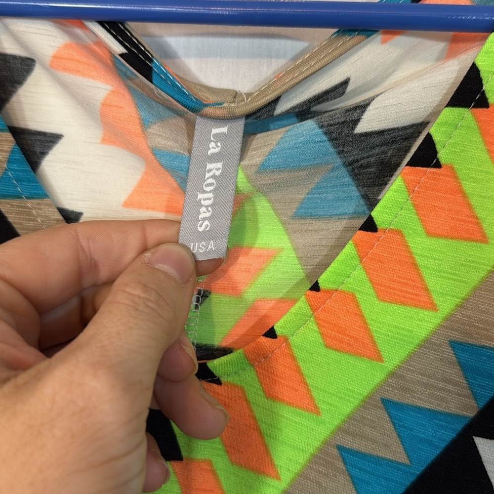 La Ropas Colorful Geometric Pattern Dress - Picture 4 of 5